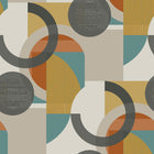 118281 Retro Shapes Geo Orange Wallpaper by Next