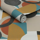 118281 Retro Shapes Geo Orange Wallpaper by Next