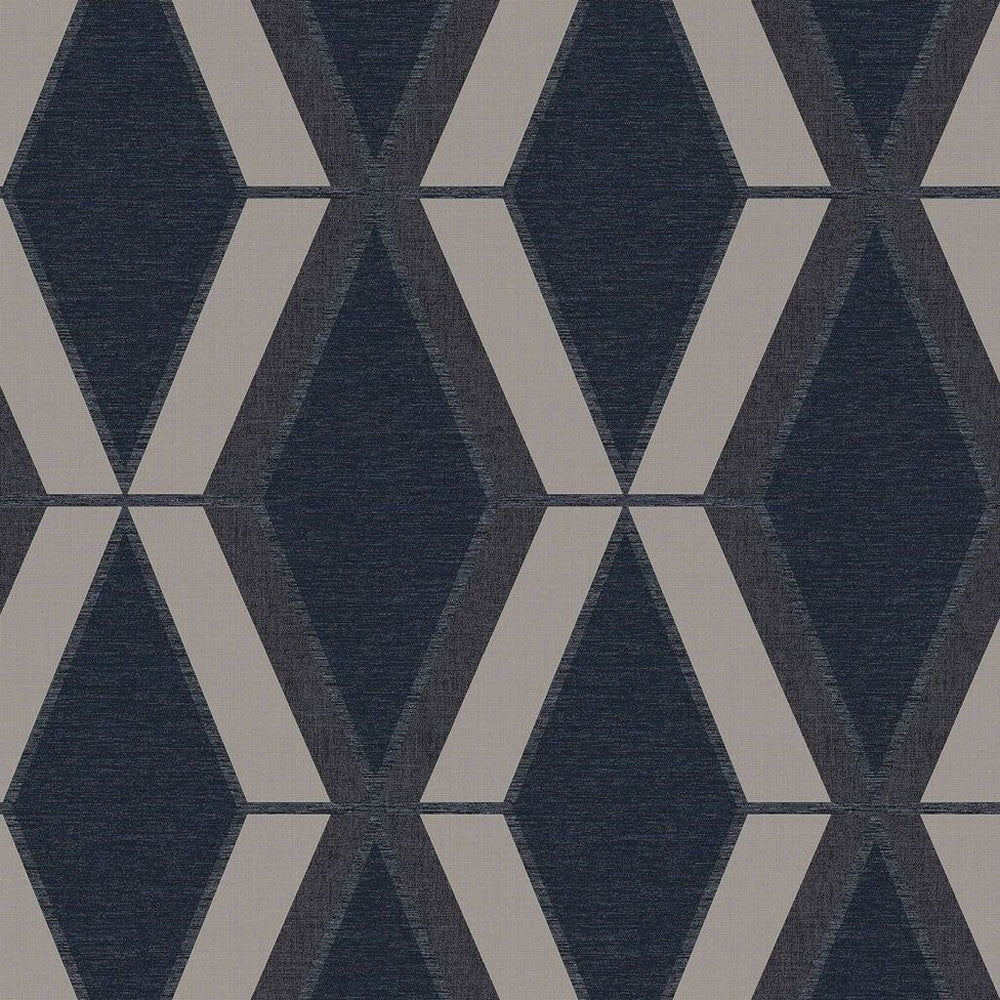 118282 Optical Triangle Navy Wallpaper by Next