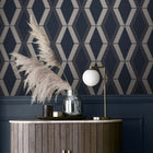 118282 Optical Triangle Navy Wallpaper by Next