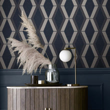 118282 Optical Triangle Navy Wallpaper by Next