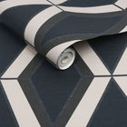 118282 Optical Triangle Navy Wallpaper by Next