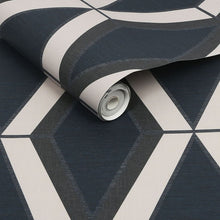118282 Optical Triangle Navy Wallpaper by Next