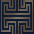118286 Metallic Greek Key Navy Wallpaper by Next