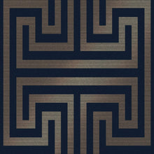 118286 Metallic Greek Key Navy Wallpaper by Next