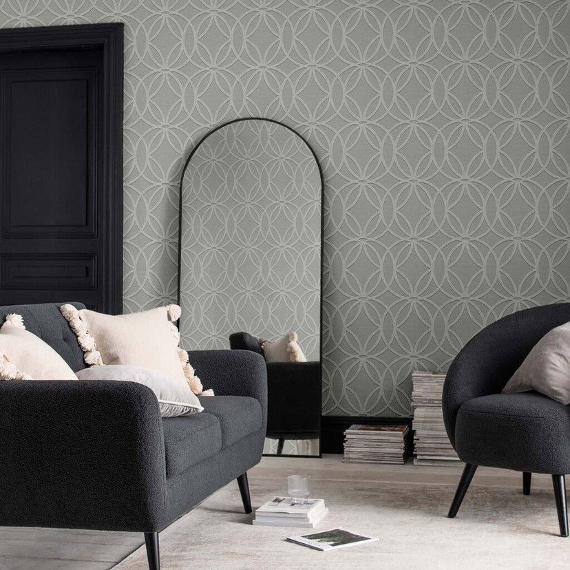 118288 Luxe Eclipse Grey Wallpaper by Next