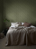 Hip Rose Light Green and Beige Icons Wallpaper by Boråstapeter