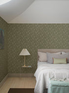 Hip Rose Light Green and Beige Icons Wallpaper by Boråstapeter