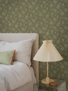Hip Rose Light Green and Beige Icons Wallpaper by Boråstapeter