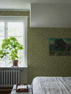 1182 Hip Rose Light Green and Beige Icons Wallpaper by Boråstapeter