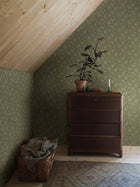 Hip Rose Light Green and Beige Icons Wallpaper by Boråstapeter