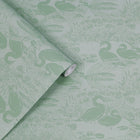 118472 Swans Jade Green Wallpaper by Laura Ashley