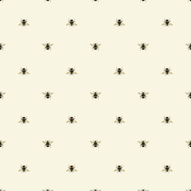 118544 Botanical Bee Creme Wallpaper by Joules