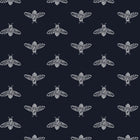 118546 Block Print Bee French Navy Wallpaper by Joules