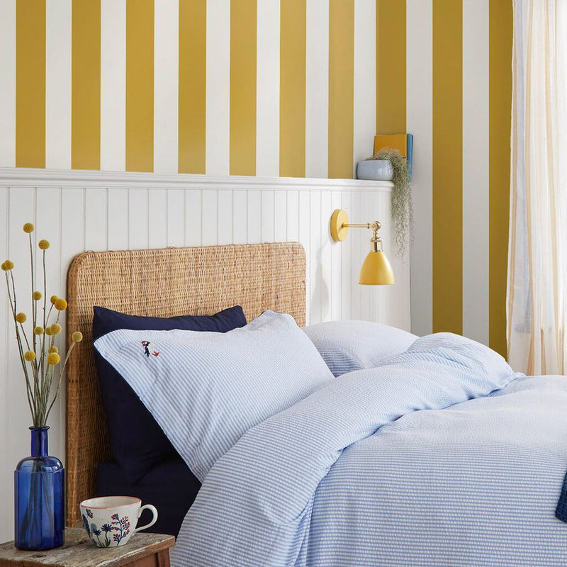 118549 Harborough Stripe Antique Gold Wallpaper by Joules