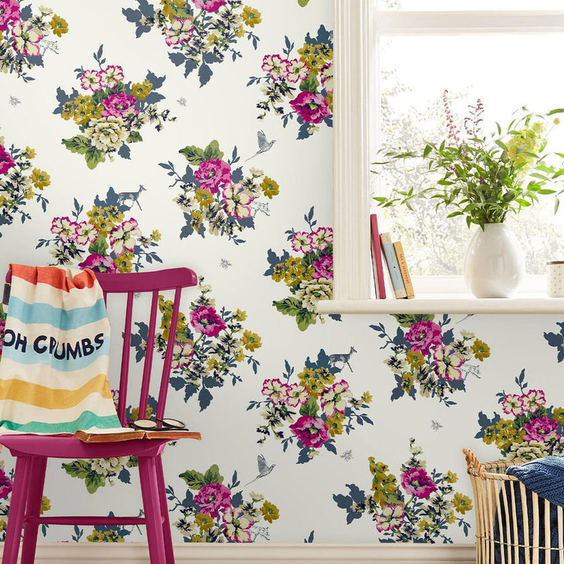 118552 Floral Creme Wallpaper by Joules