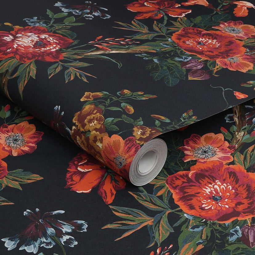 118557 Forest Chinoiserie French Navy Wallpaper by Joules