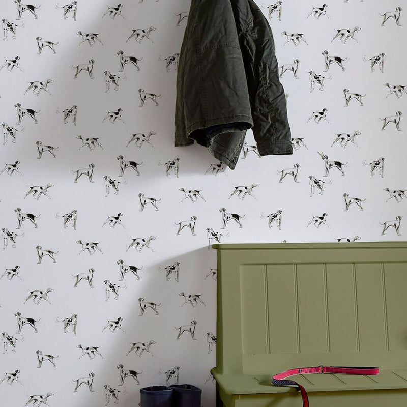 118559 Sketchy Dogs Creme Wallpaper by Joules