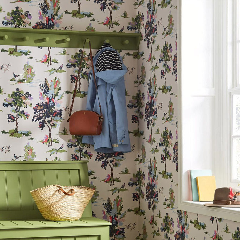 118563 Woodland Scene Dawn Grey Wallpaper by Joules