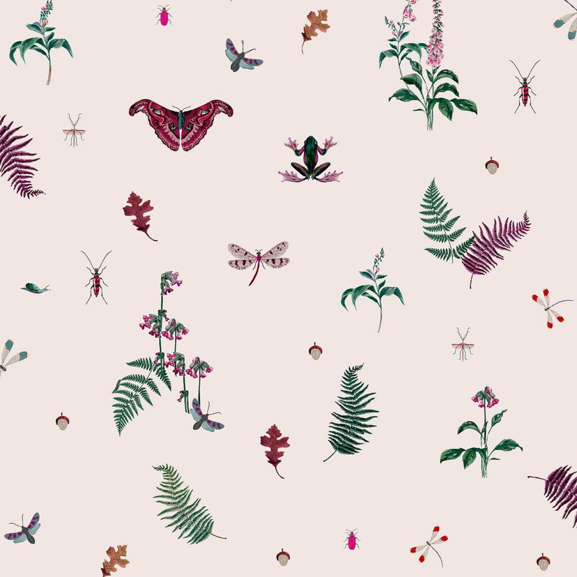 118565 Midnight Beasts Blush Creme Wallpaper by Joules