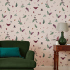 118565 Midnight Beasts Blush Creme Wallpaper by Joules