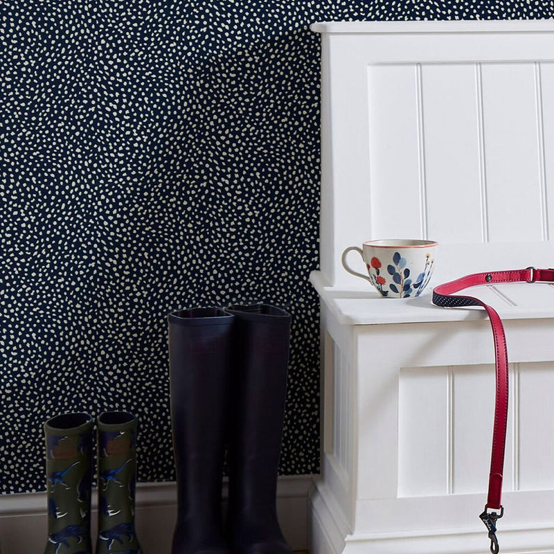 118567 Guinea Spot French Navy Wallpaper by Joules