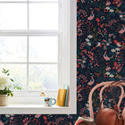 118568 Fields Edge Floral French Navy Wallpaper by Joules