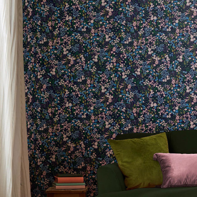118570 Gilmorton Ditsy Garden Greens Wallpaper by Joules
