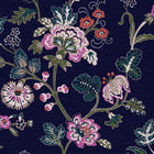 118573 Vine Cottage Floral Royal Navy Wallpaper by Joules