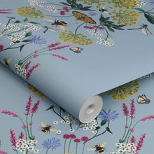 118577 Perfect Pollinators Haze Blue Wallpaper by Joules