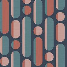 118611 Morse Coral and Navy Wallpaper by Envy