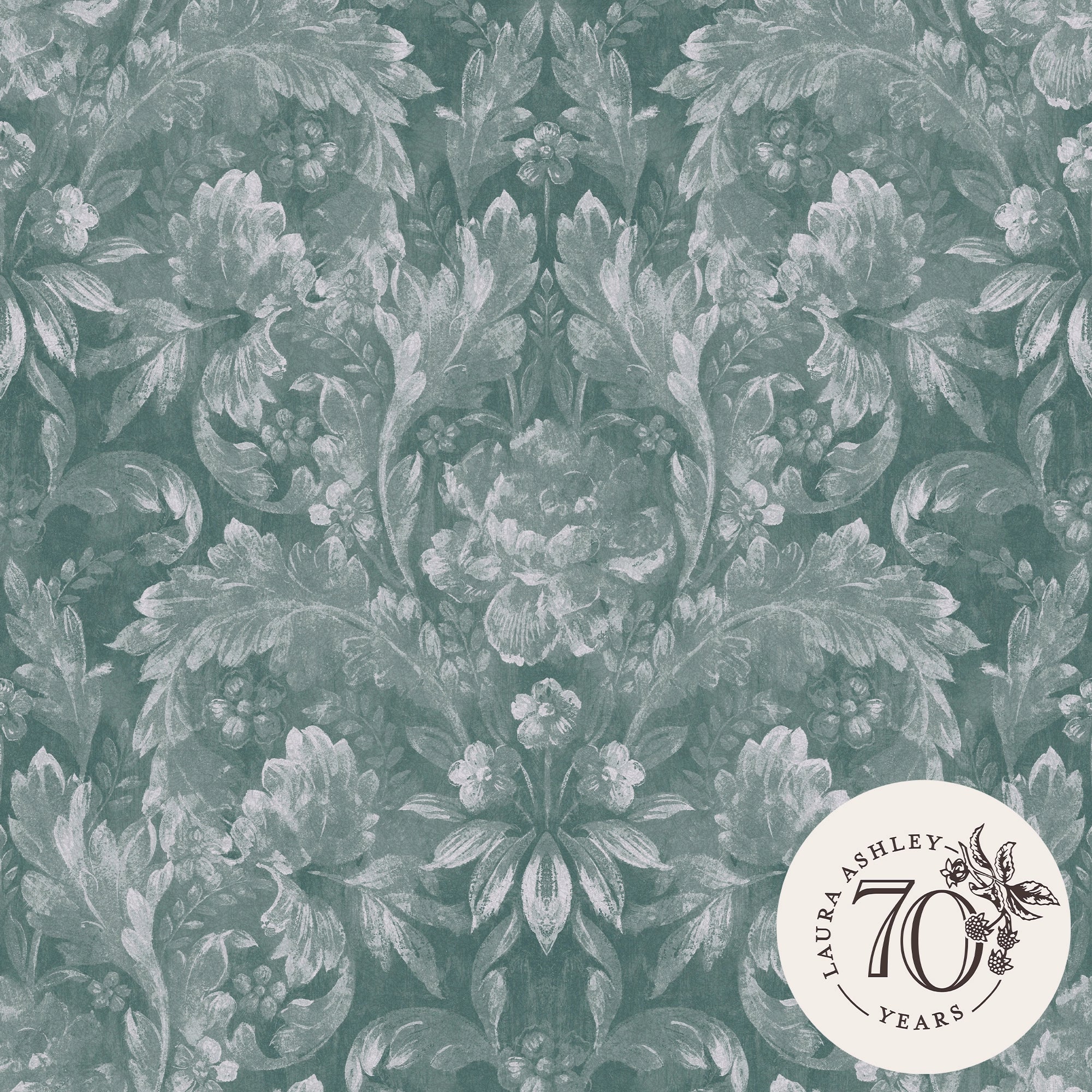 119842 Apolline Jade Green Wallpaper by Laura Ashley