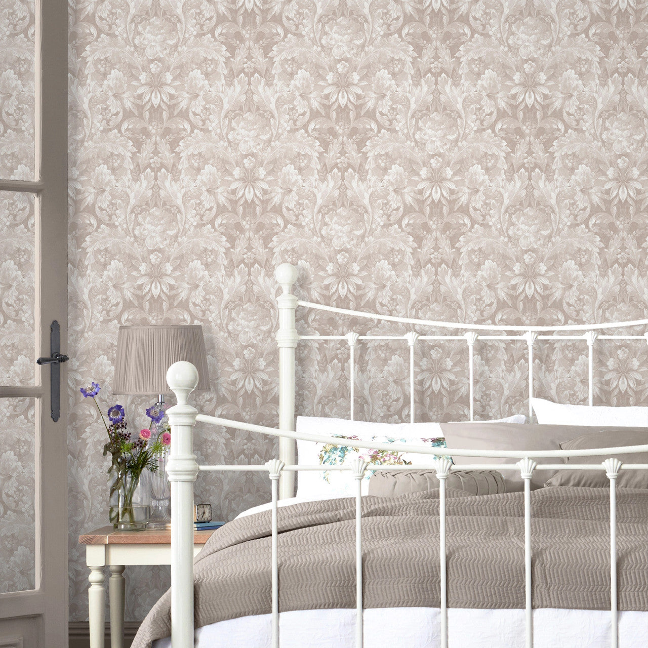 119843 Apolline Dove Grey Wallpaper by Laura Ashley