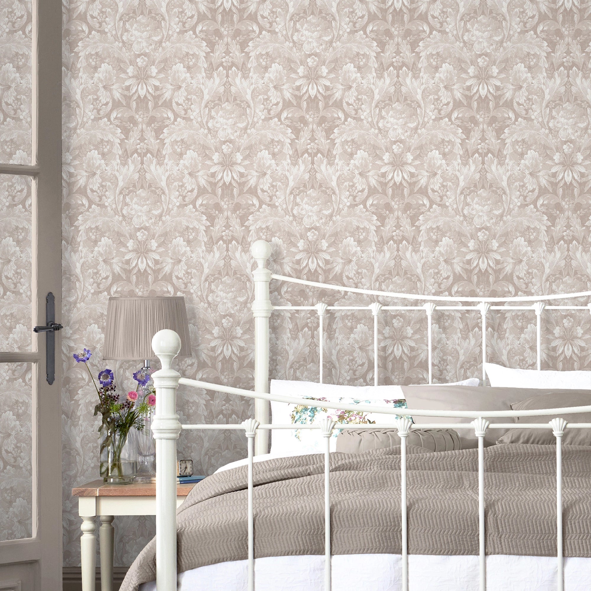 119843 Apolline Dove Grey Wallpaper by Laura Ashley