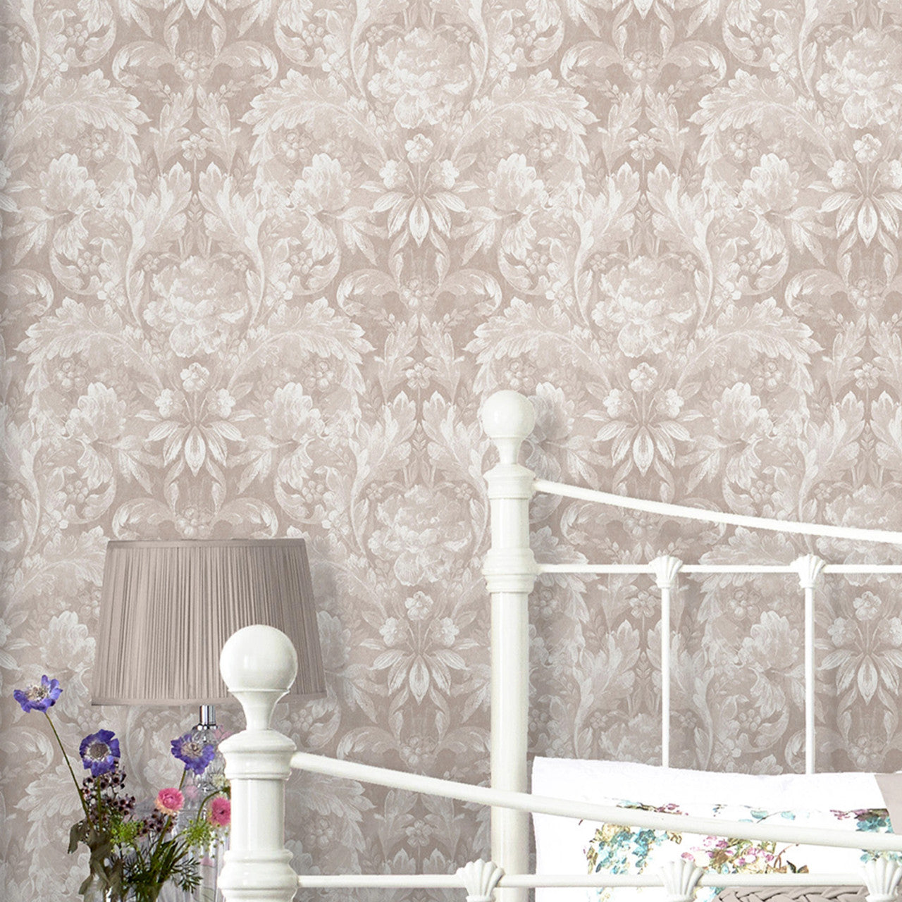 119843 Apolline Dove Grey Wallpaper by Laura Ashley