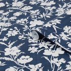 119854 Rye Midnight Seaspray Blue Wallpaper by Laura Ashley