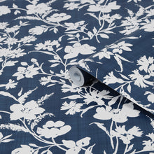 119854 Rye Midnight Seaspray Blue Wallpaper by Laura Ashley