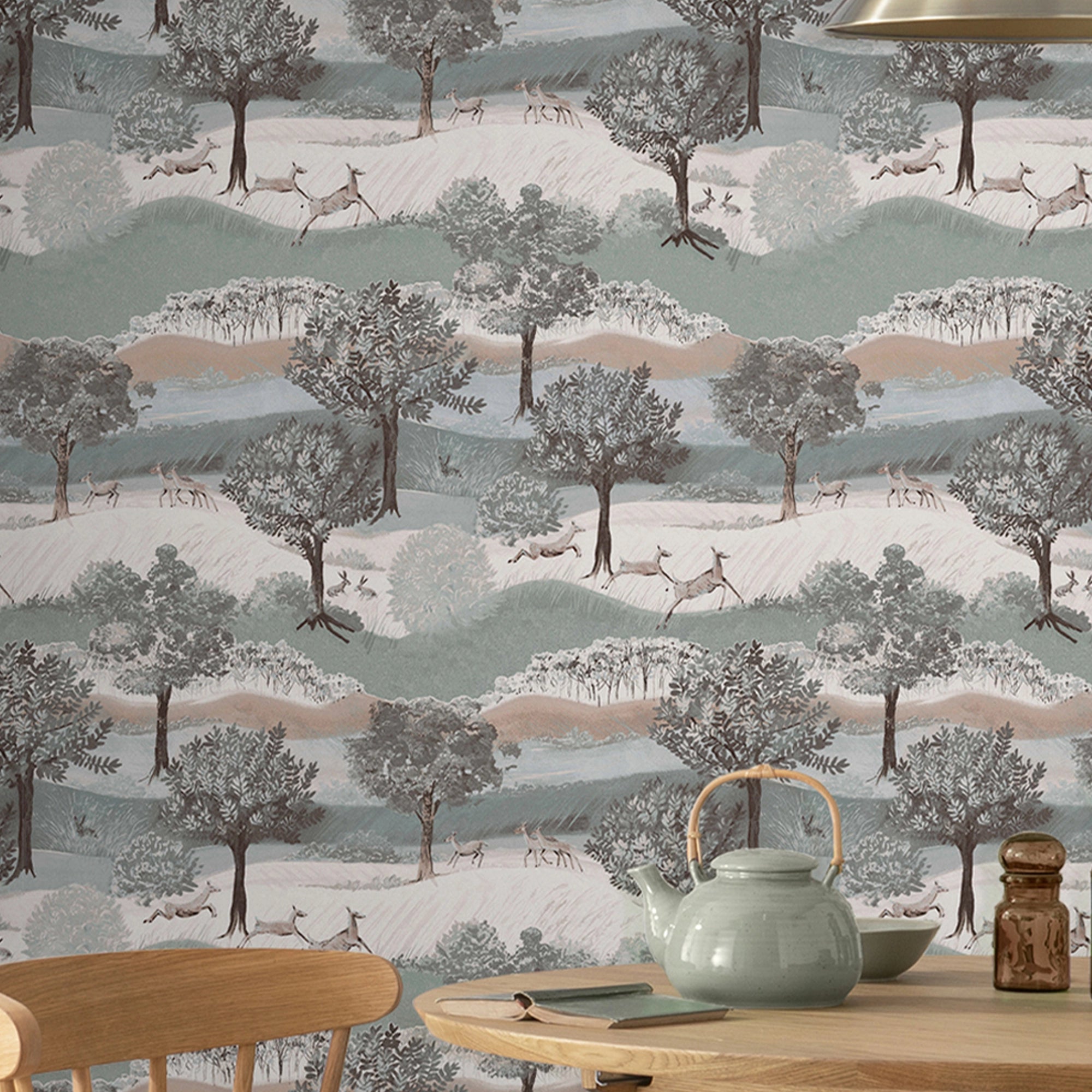 119858 Hartingdon Jade Green Wallpaper by Laura Ashley