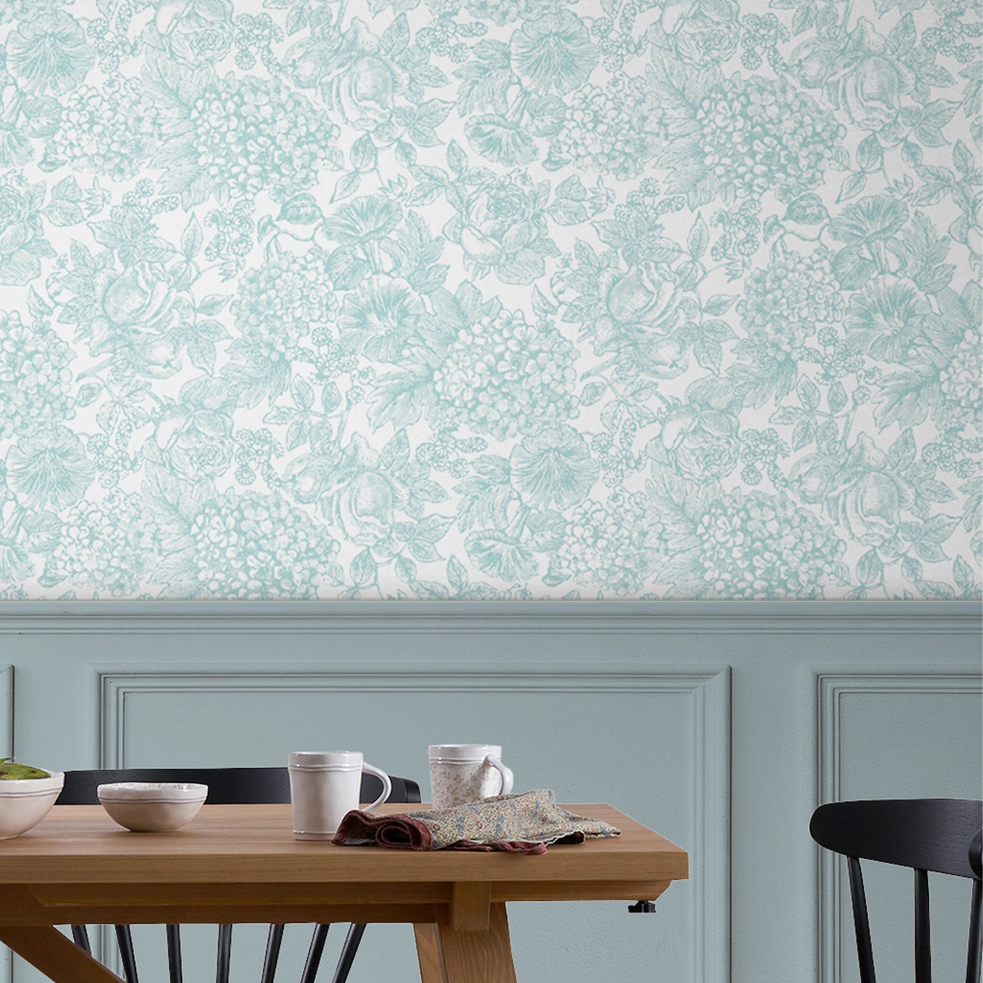 119860 Louise Duck Egg Blue Wallpaper by Laura Ashley