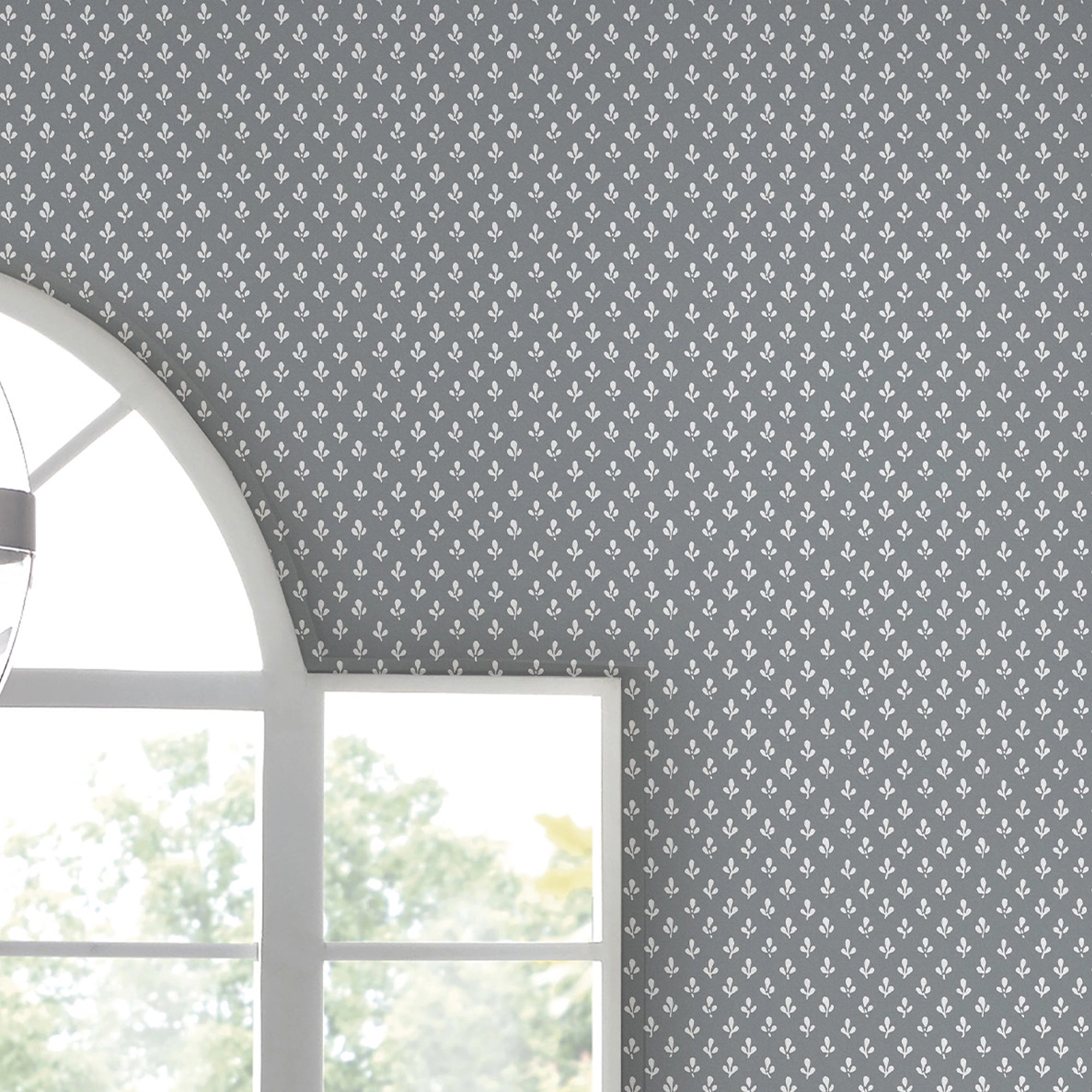 119861 Trefoil Slate Grey Wallpaper by Laura Ashley
