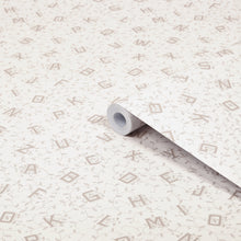 119862 Alphabet Dove Grey Wallpaper by Laura Ashley