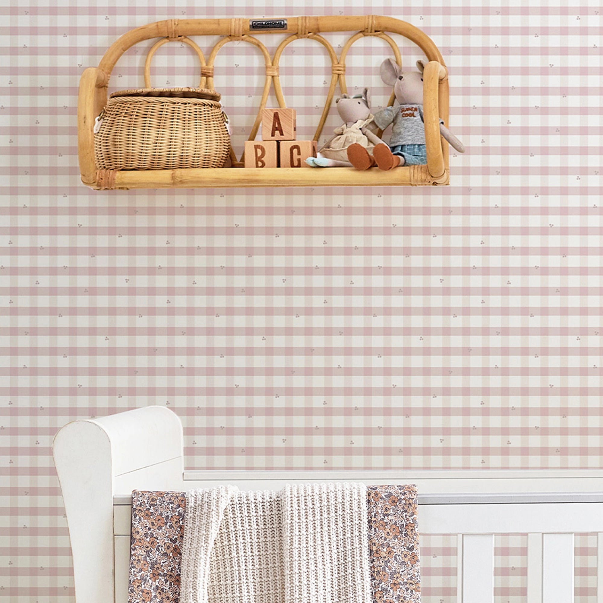 119865 Gingham Amethyst Purple Wallpaper by Laura Ashley
