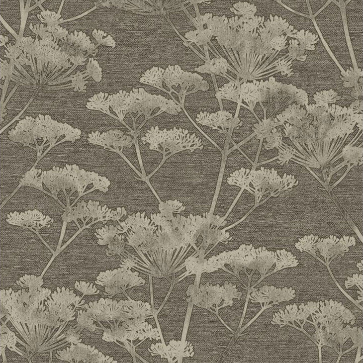 119966 Serene Seed-Head Taupe and Gold Boutique Wallpaper By Graham & Brown