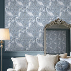 120132 Tregaron Midnight Blue Wallpaper by Laura Ashley