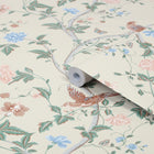 120133 Summer Palace Sage Apricot Wallpaper by Laura Ashley