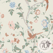 120133 Summer Palace Sage Apricot Wallpaper by Laura Ashley