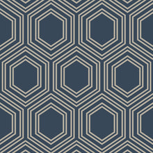 120198 Honeycomb Geo Navy Wallpaper by Next