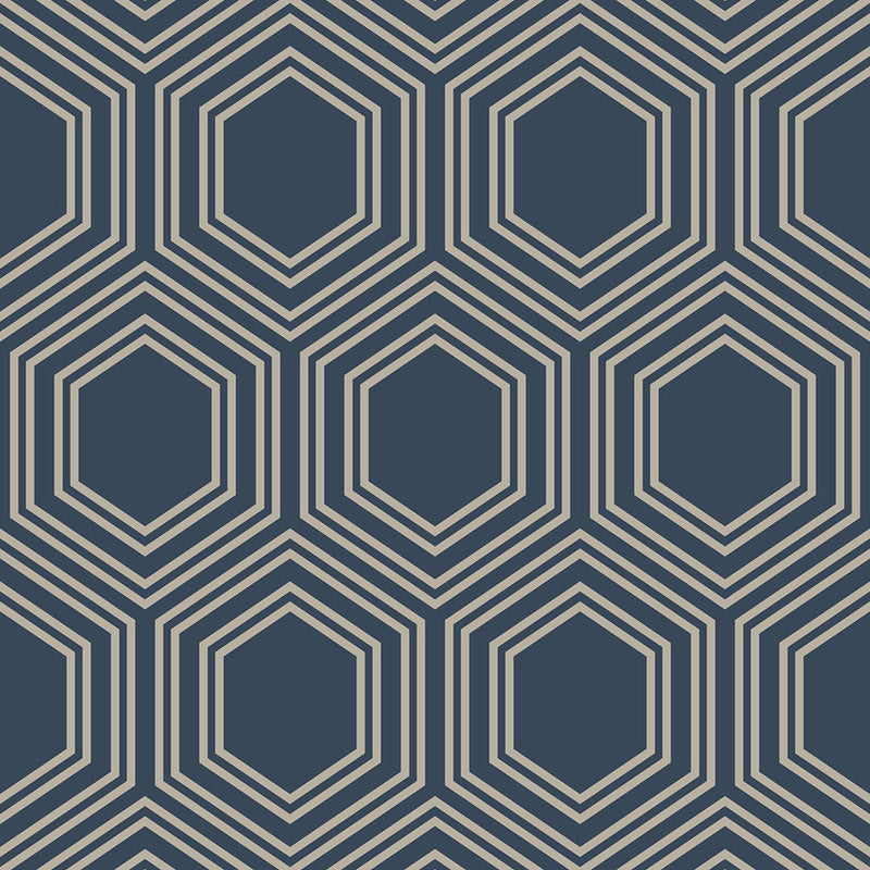 120198 Honeycomb Geo Navy Wallpaper by Next