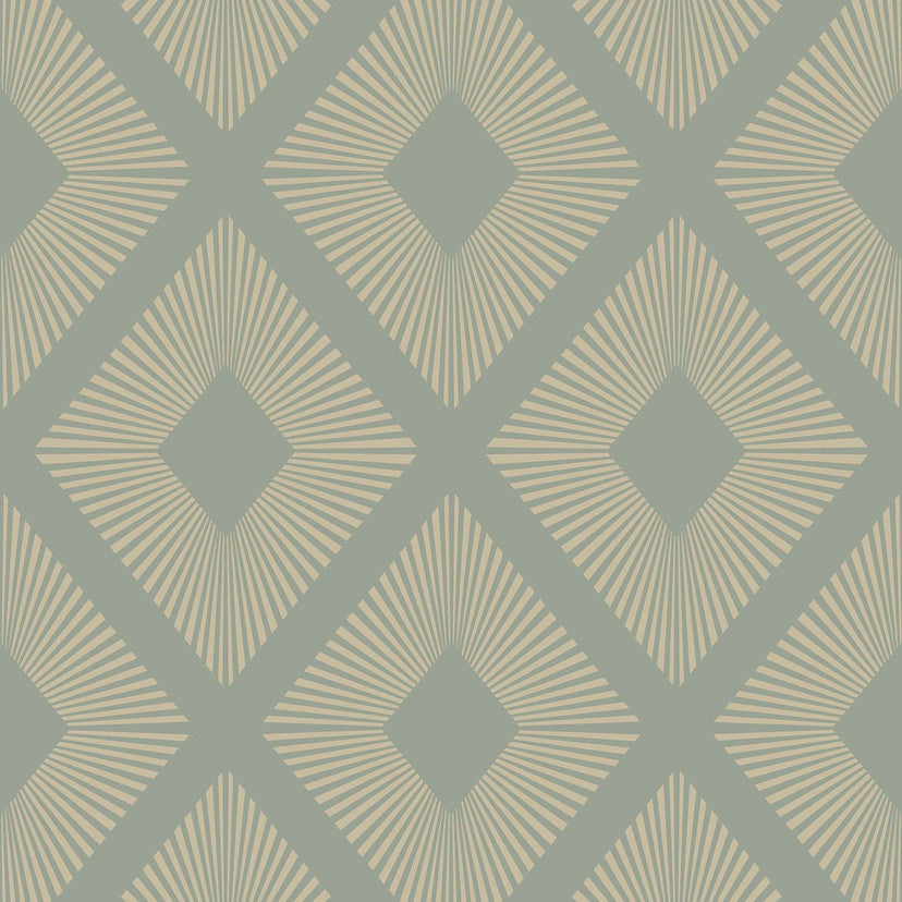 120202 Deco Triangle Sage Wallpaper by Next