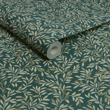 120204 Ditsy Leaf Emerald Wallpaper by Next